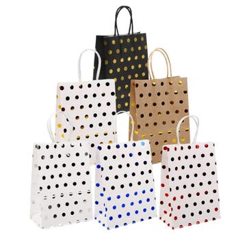 Fako Bijoux - 24 Papieren Uitdeeltasjes Stippen - 15x8x21cm, Verzenden, Nieuw