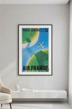 R. de Valerio - Air France - Affiche dagence « Paris –, Antiek en Kunst