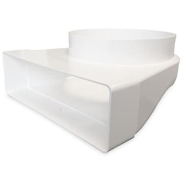 Kunststof lepelhoek voor kanaal 204 x 60mm naar Ø 150mm, Verzenden