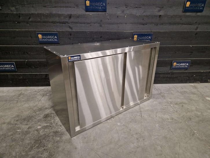 Wandkast | 2 schuifdeuren | RVS | 100 cm, Zakelijke goederen, Horeca | Meubilair en Inrichting, Gebruikt