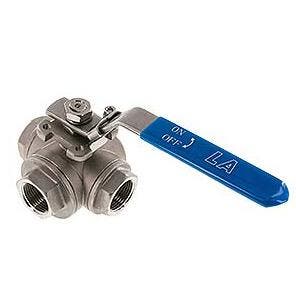 G 3/4 inch 3-Weg L-boring RVS Kogelkraan, Verzenden