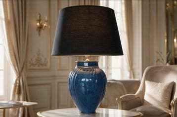 Lamp - Chic en elegant - Blauw geglazuurd keramiek