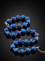 Blauwe Drusy Agaat Ketting- en Armbandenset – Cosmic Glow