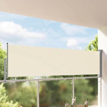 vidaXL Tuinscherm uittrekbaar 100x300 cm crèmekleurig, Verzenden, Nieuw
