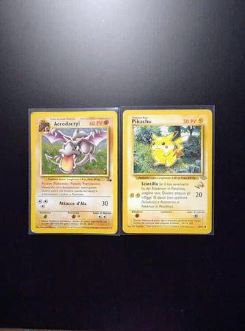 Pokémon - 2 Card - Aerodactyl Holo Prerelease - Pikachu W, Nieuw