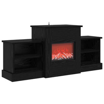 vidaXL Elektrische haard Zwart eiken 110 x 30 x 50 cm, Verzenden, Nieuw