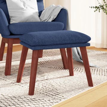 vidaXL Voetenbank 45x29,5x35 cm stof blauw, Huis en Inrichting, Zetels | Voetbanken en poefs, Verzenden, Nieuw
