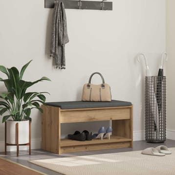 vidaXL Hallenbank Artisan Eik 83 x 38 x 45 cm Geengineerd, Verzenden