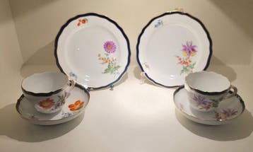 Meissen - Service à thé et café (6) - Porcelaine blanche,