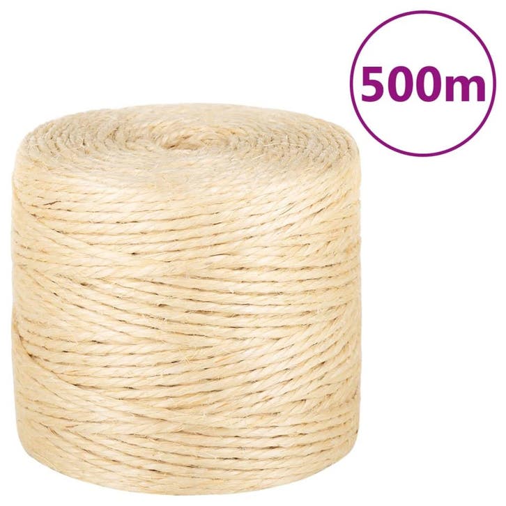 vidaXL Touw 4 mm 500 m 100% sisal, Doe-het-zelf en Bouw, IJzerwaren en Bevestigingsmiddelen, Nieuw, Verzenden