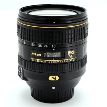 Nikon AF-S 16-80mm F/2.8-4 E ED VR DX Nano Crystal + HB-75, Nieuw