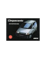 1995 FIAT CINQUECENTO INSTRUCTIEBOEKJE NEDERLANDS