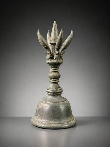 Oud-Khmer Brons Altaarschel - 16 cm - Ghanta - Empire Khmer