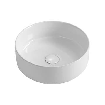 BWS Odon Waskom Glanzend Wit 36x12,5 cm Rond Keramiek Met, Ophalen of Verzenden, Overige typen