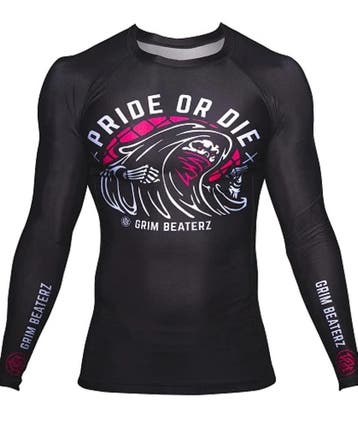 PRiDE or Die Rash Guard Grim Beaterz Zwart, Verzenden, Vechtsport