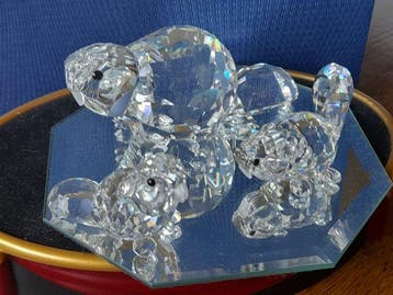Swarovski - Beeldje - Bever familie - Kristal