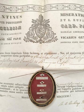 Reliekhouder - Glas, Textiel, Messing, Verzilverd -