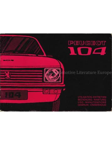 1973 PEUGEOT 104 INSTRUCTIEBOEKJE