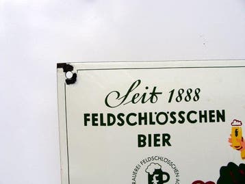 Feldschlösschen - Panneau de bière Feldschlösschen, enseigne