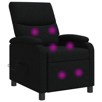 vidaXL Massage Relaxstoel Zwart Stof, Verzenden, Nieuw