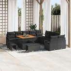 vidaXL Tuinbank Set met kussen met opslag 13 pcs Zwart, Verzenden, Nieuw