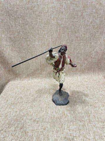 Franz Bergmann - sculptuur, hunter - 24 cm - Brons, Antiek en Kunst
