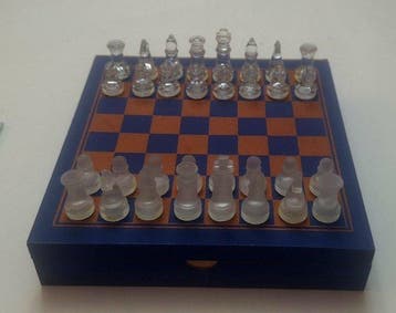 Jeu déchecs - De cristal - Cristal et bois