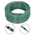 vidaXL Tuinslang met koppelingsset 0,5 10 m PVC groen, Verzenden, Nieuw
