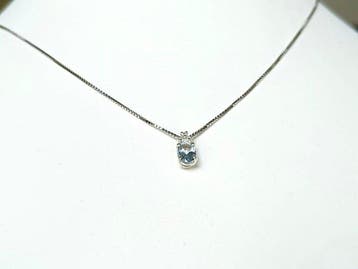 Sans prix de réserve - Collier Argent Diamant (Naturelle) -, Nieuw