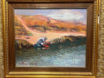 Gonzalo Román Rodríguez (1932–2022) - Lavandera, Antiek en Kunst