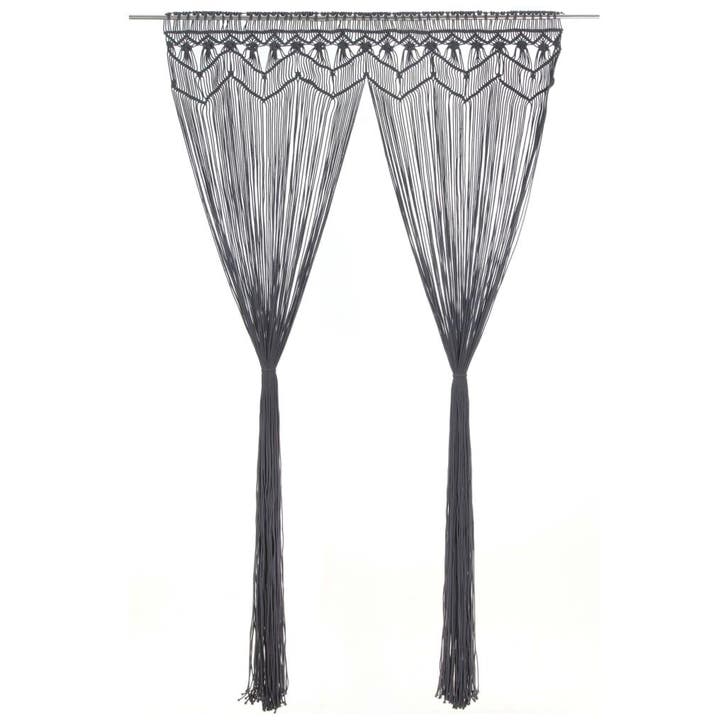 vidaXL Gordijn macramé 140x240 cm katoen antraciet, Maison & Meubles, Ameublement | Rideaux & Stores à lamelles, Envoi