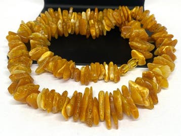The Honeycomb Wave - Vintage Baltisch Amber Ketting 66gr -