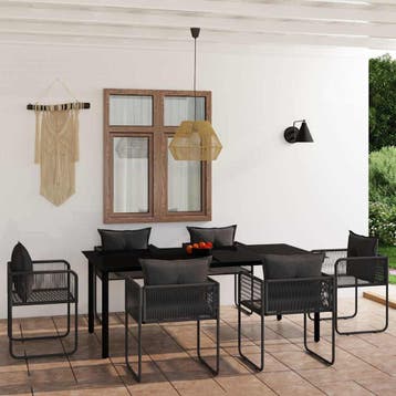 vidaXL 7-delige Tuinset zwart, Verzenden, Nieuw, Tuinset