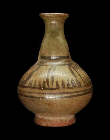 Khmer Keramiek - Khmer-vaas - kalligrafie en decoratief
