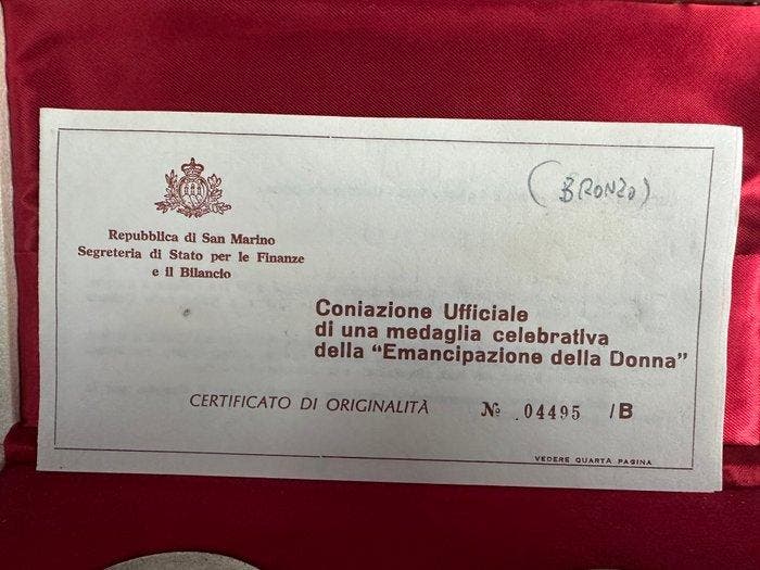 Médaille artistique - Emancipazione della Donna, Antiek en Kunst, Curiosa en Brocante