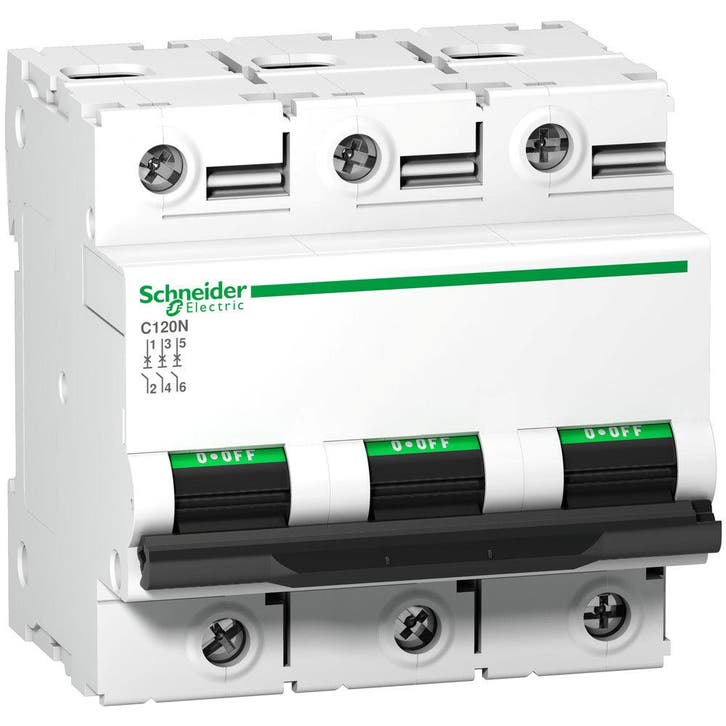 Schneider C120N 3P 125A Disjoncteur 10kA - A9N18369, Bricolage & Construction, Électricité & Câbles, Envoi