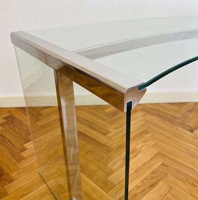 Gallotti & Radice - Schrijftafel - Glas & Chroom -, Antiek en Kunst, Antiek | Meubels | Stoelen en Sofa's