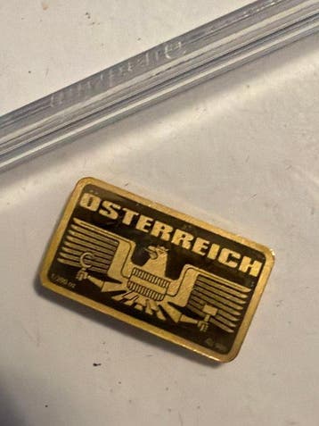 Oostenrijk. Gold bar Rathaus Bezirk 1, 1/200 Oz (.999)
