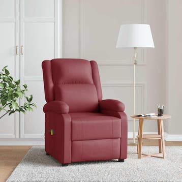 vidaXL Massagestoel kunstleer wijnrood, Huis en Inrichting, Stoelen, Verzenden, Nieuw
