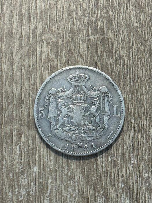 Roemenië. Carol I. 5 Lei 1884 (Zonder minimumprijs), Postzegels en Munten, Munten | Europa | Niet-Euromunten