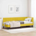 vidaXL Hoek Bed Frame met hoofdeinde Geel 80 cm x 200 cm, Verzenden, Nieuw