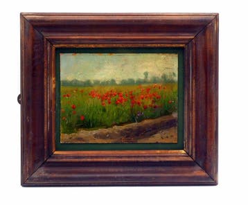 Scuola Milanese (XX), firmato E. Gassi - Campo di papaveri