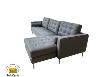 Hoekzetel grijs in skai leder, hoek L/R – overstock, Verzenden, Nieuw