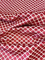 Prachtig jacquardfluweel met een klein geometrisch motief in