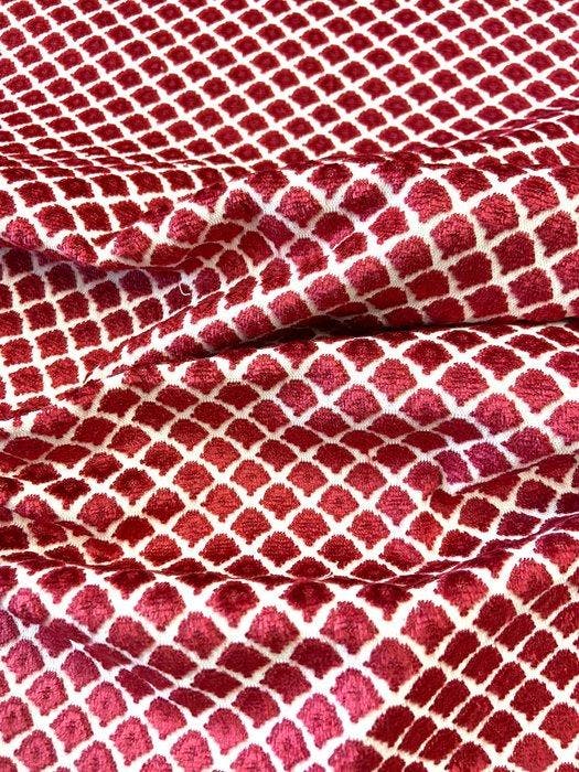 Prachtig jacquardfluweel met een klein geometrisch motief in, Antiquités & Art, Tapis & Textile