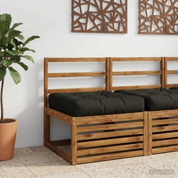 vidaXL 1-Piece Zitkussen VIANEN 100% Polyester Zwart 60 x 60, Verzenden, Nieuw