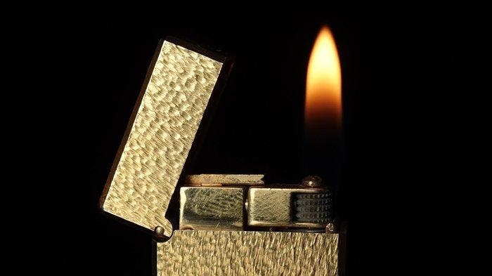 Dunill - Fine Bark Pattern Rollagas Lighter - Zonder, Collections, Articles de fumeurs, Briquets & Boîtes d'allumettes