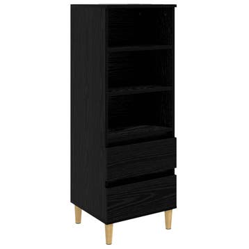 vidaXL Highboard Zwart eiken 40 x 36 x 110 cm Bewerkt hout, Verzenden