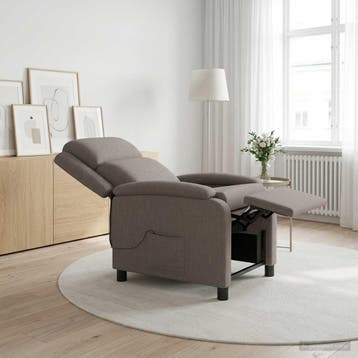 vidaXL Massage Relaxstoel Taupe Stof, Verzenden, Nieuw