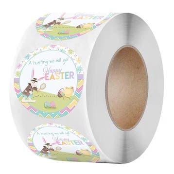 Sluitstickers paashaas a hunting happy easter pasen voorjaar, Nieuw